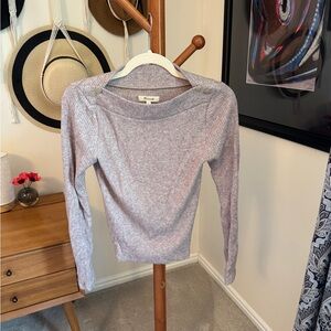 Madewell Ribbed Knit Sweater in Beige size small